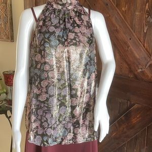J.Crew collection top size medium, sleeveless with metallic tones